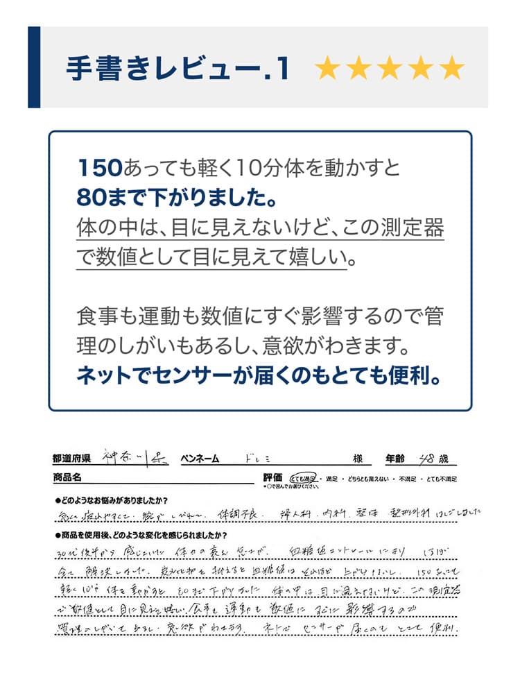手書きレビュー1の5つ星評価