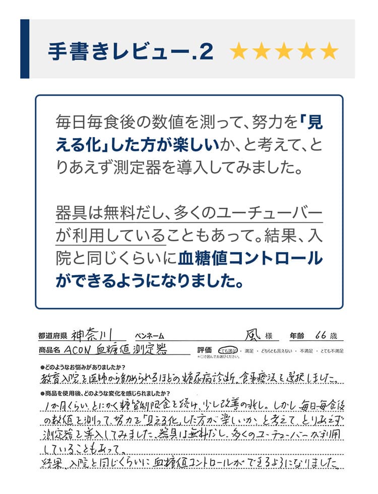 手書きレビュー2の5つ星評価