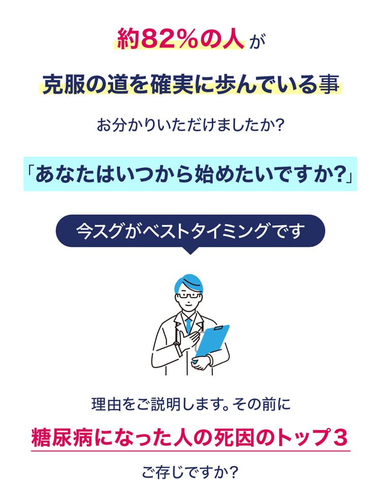 82%の改善効果と行動促進メッセージ