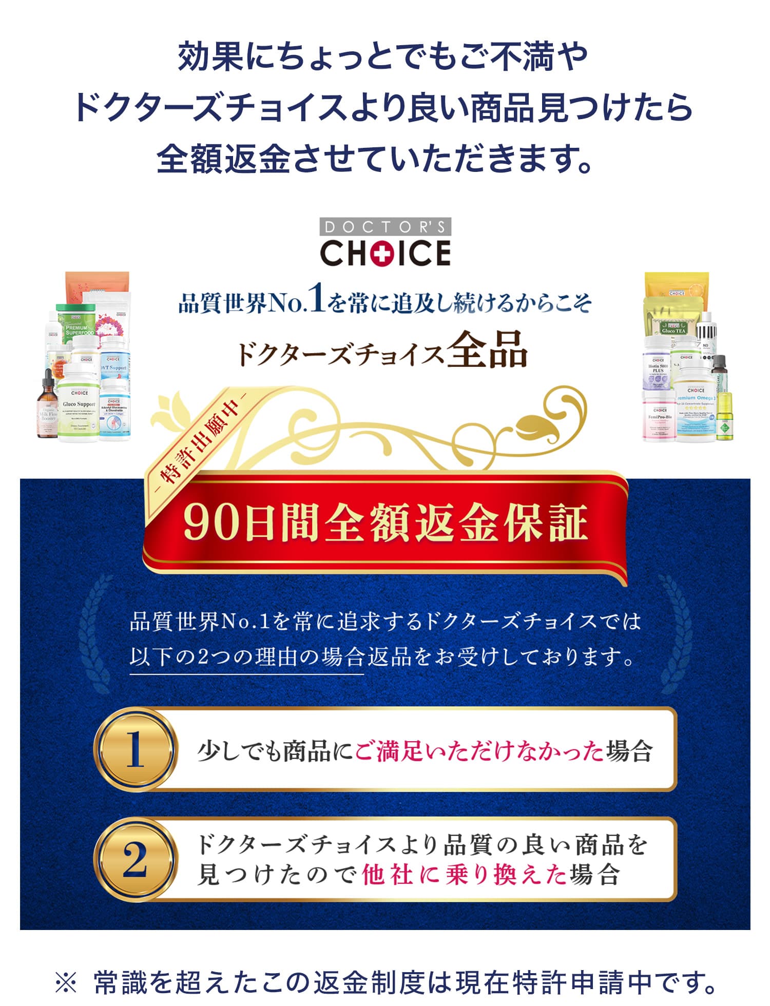 90日間全額返金保証の説明